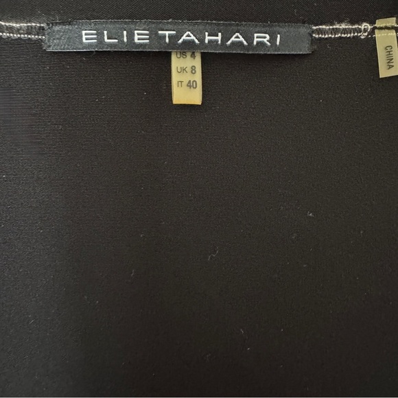 Elie Tahari Natalie Orange Spice Black Cream Colorblock Shift Dress $398 Size 4 - Picture 5 of 10